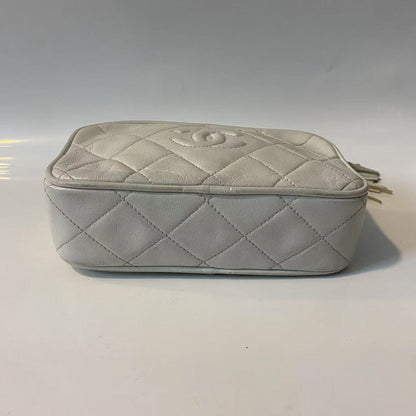 Chanel Vintage Camera Bag Off White Leather Crossbody