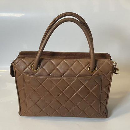 Chanel Quilted Brown Leather Tote Bag