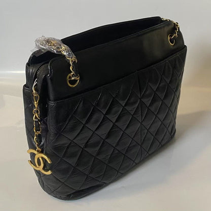 Chanel Quilted Black Leather Shoulder Bag