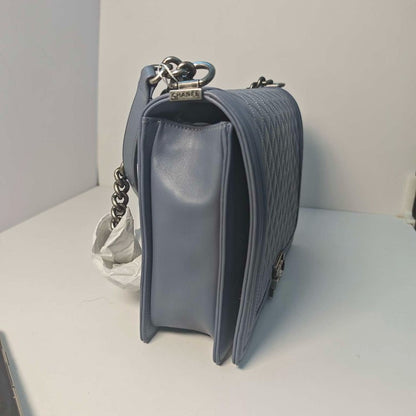 Chanel Le Boy Maxi Grey Lambskin Shoulder Bag