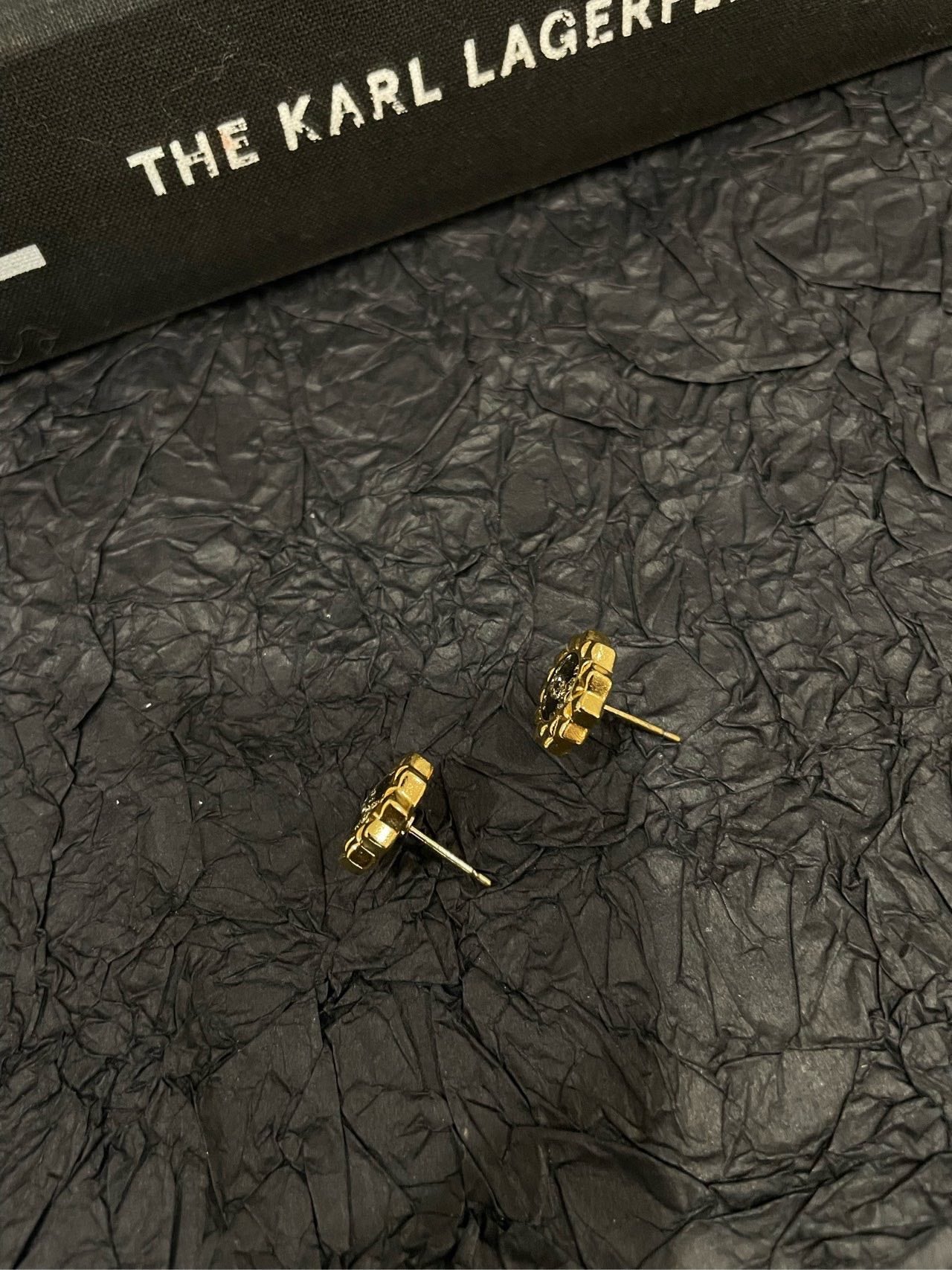 Chanel Sunflower Black Golden Earrings