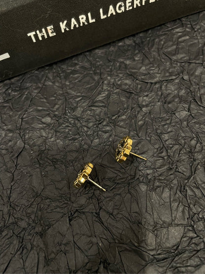 Chanel Sunflower Black Golden Earrings