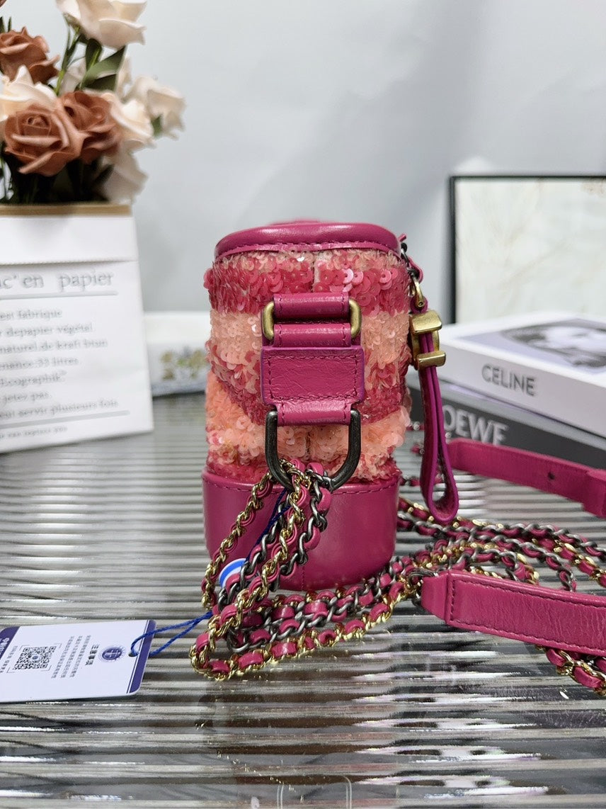 Chanel HFY Sequin Pink Crossbody Bag
