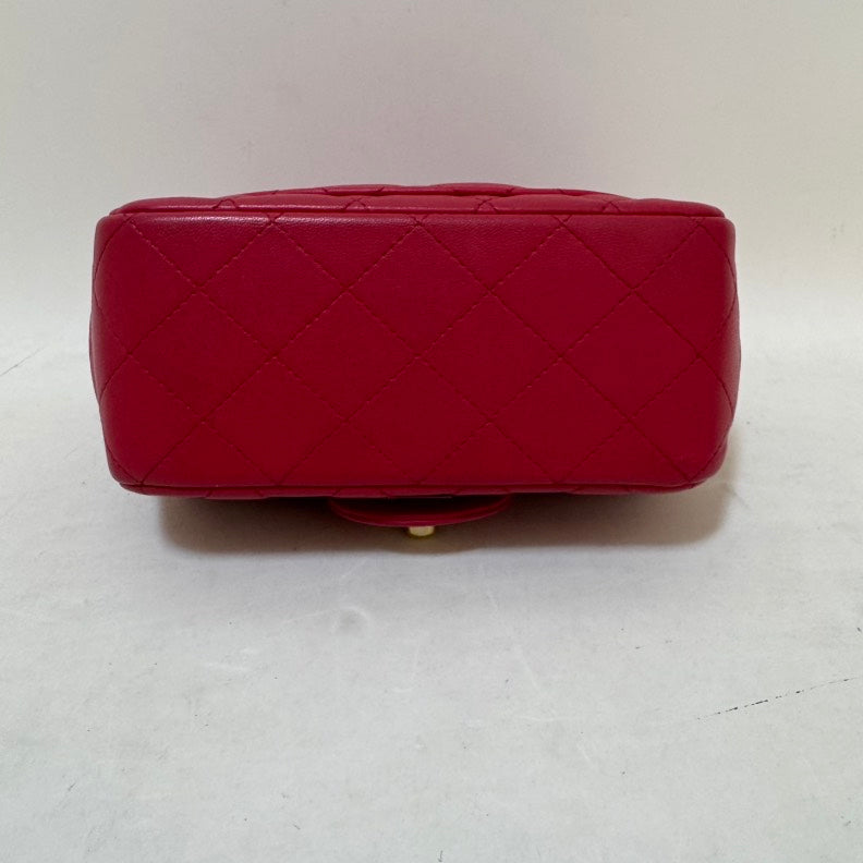 Chanel CF Mini Square Bag Red Leather Crossbody