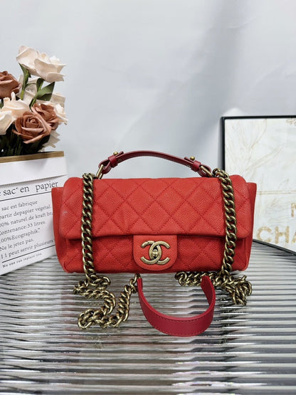 Chanel HFY Red Quilted Leather Shoulder Bag