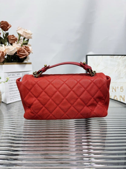 Chanel HFY Red Quilted Leather Shoulder Bag