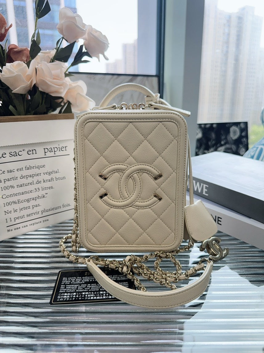 Chanel Bag HFY Beige Quilted Leather Crossbody