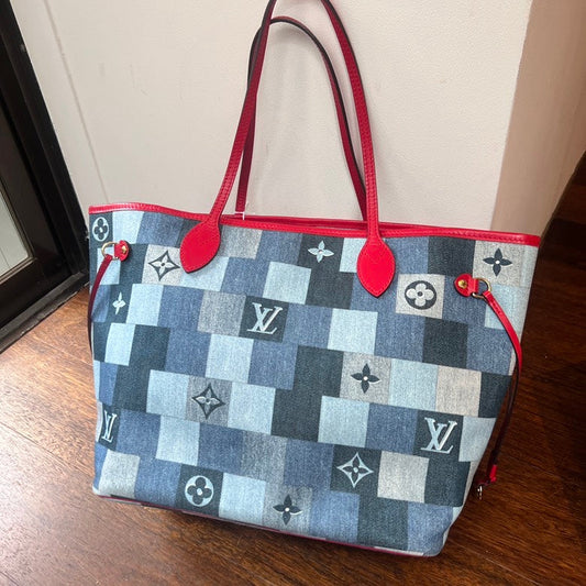 LV Neverfull Denim Patches Tote Bag AG256