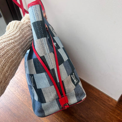 LV Neverfull Denim Patches Tote Bag AG256