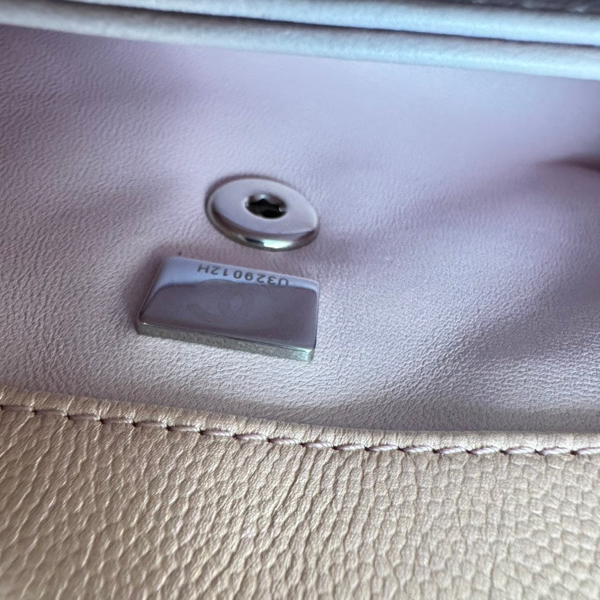 Chanel Classic Pink Lambskin Leather Mini Top Handle Bag