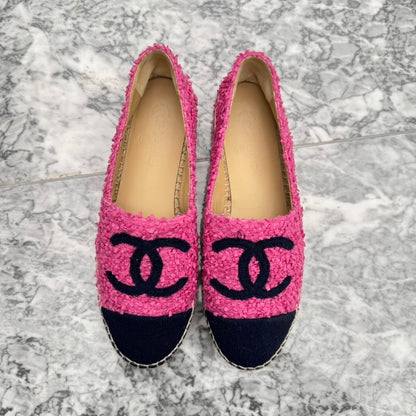 Chanel Pink Espadrille Flats