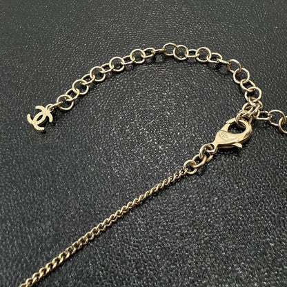 Chanel Coco Pearl Rhinestone Necklace Gold