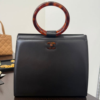 Vintage Chanel Lambskin Turtle Shell Top Handle Bag GT