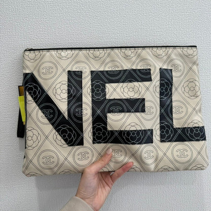 Chanel Camellia Clutch Bag GT Black Leather Clutch