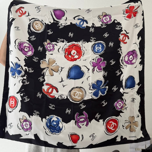Chanel Preloved GT6099 Silk Scarf Multicolor