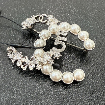 Chanel Coco Rhinestone Pearl Brooch