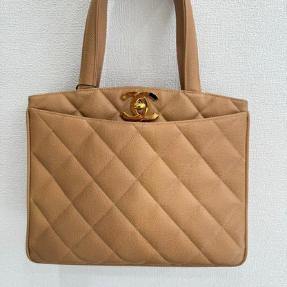 Vintage Chanel Coco Turn-lock Caviar Leather Handbag GT