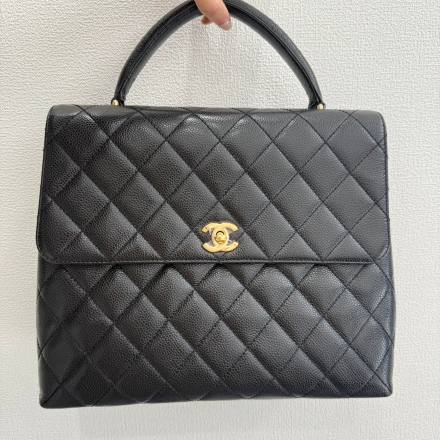 Vintage Chanel Caviar Leather Kelly Handbag GT