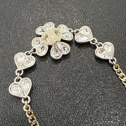 Chanel Rhinestone Clover Bracelet CS GT Gold Bracelet