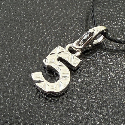 Preloved Chanel K18WG No5 Charm Silver Pendant