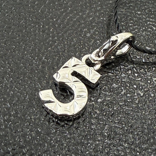 Preloved Chanel K18WG No5 Charm Silver Pendant