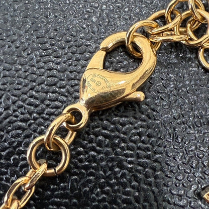 Chanel Rhinestone Coco Necklace Gold GT