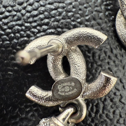 Chanel Coco Rhinestone Dangling Post Earrings AS GT Clear Earrings