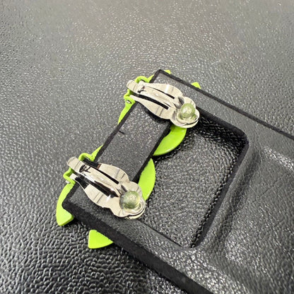 Chanel Coco Clip-On Earrings Green A GT