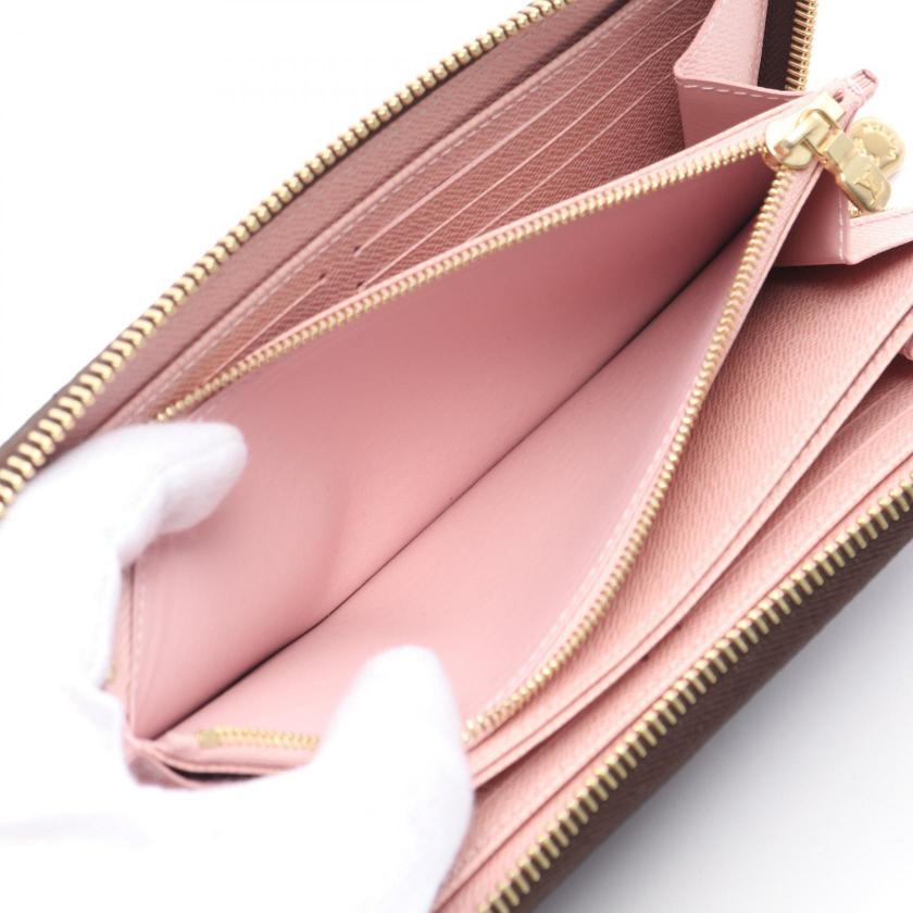 LOUIS VUITTON Zippy Wallet Monogram Rose Ballerine Round Zipper Long Wallet Brown Pink