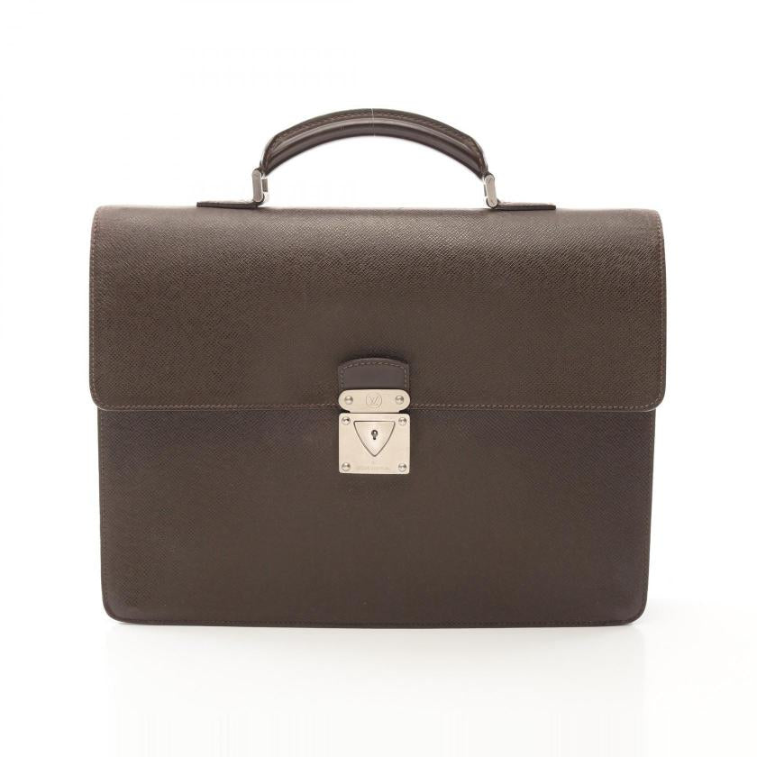 LOUIS VUITTON Laguito Taiga Dark Brown Leather Briefcase Business Bag