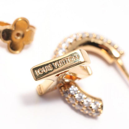 LOUIS VUITTON LV Iconic Hoop Earrings GP Rhinestone Gold Clear 978634