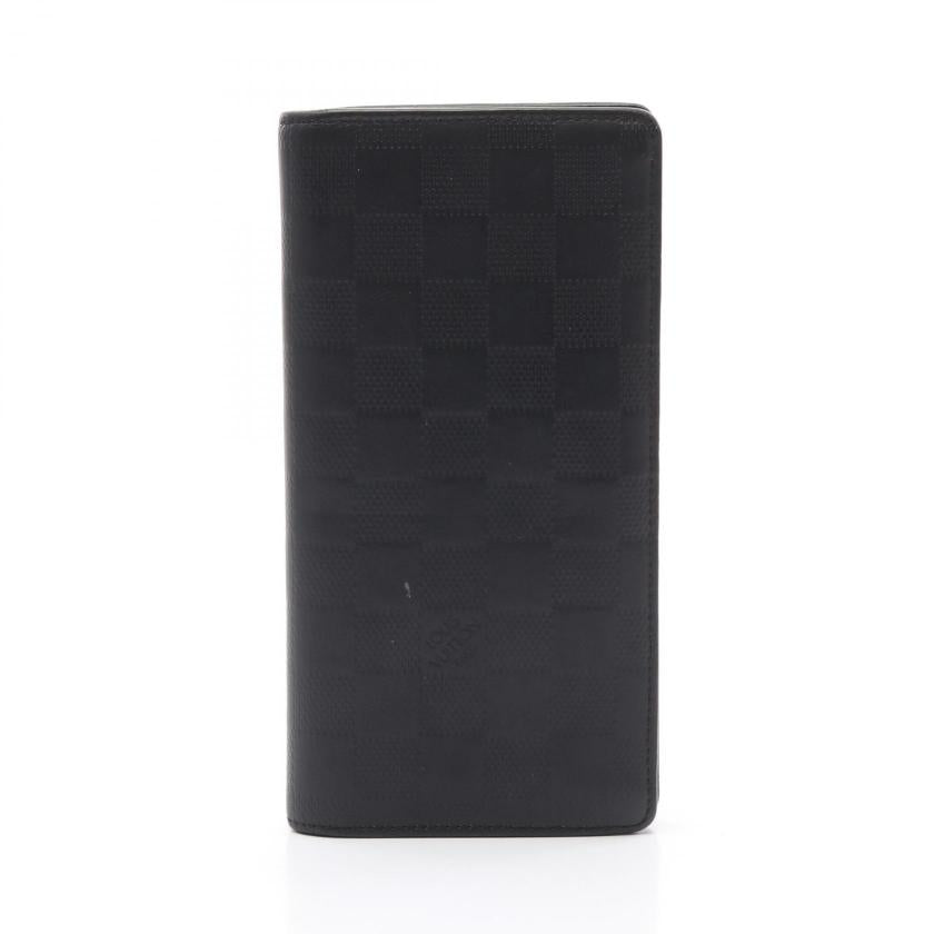LOUIS VUITTON Portefeuil Brother Damier Infini Bi-fold Long Wallet Black Leather