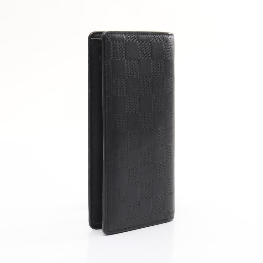 LOUIS VUITTON Portefeuil Brother Damier Infini Bi-fold Long Wallet Black Leather