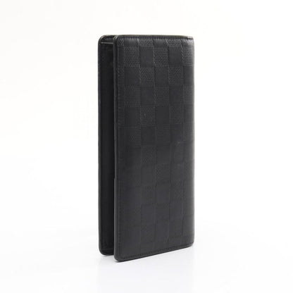 LOUIS VUITTON Portefeuil Brother Damier Infini Bi-fold Long Wallet Black Leather