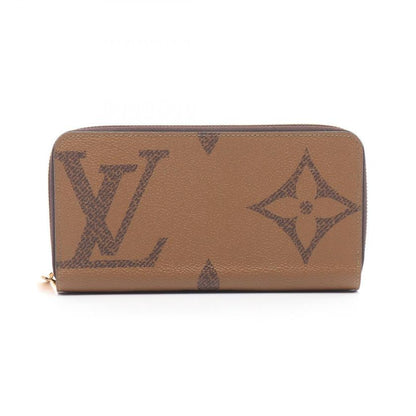 LOUIS VUITTON Zippy Wallet Monogram Giant Reverse Round Zipper Long Wallet Light Brown PVC Leather