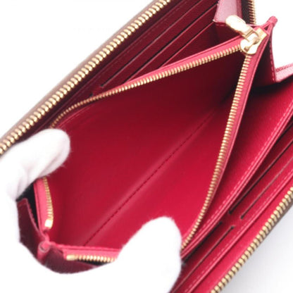 LOUIS VUITTON Zippy Wallet Monogram Fuchsia Round Zipper Long Wallet PVC Brown Pink Purple 975594