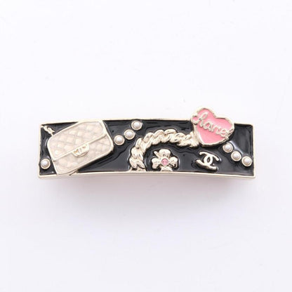 CHANEL Coco Mark Matelasse Barretta Black Multicolor Brooch