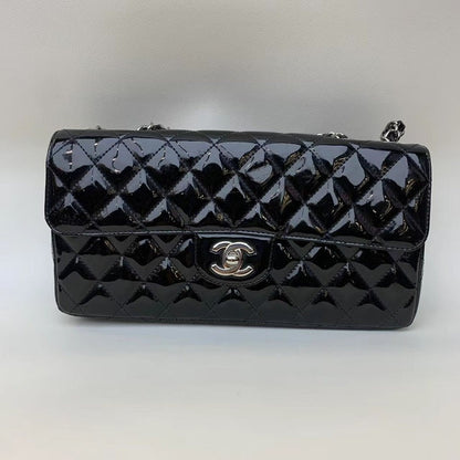 Chanel Classic Black Patent Flap Crossbody Bag - Iconic Designer Style