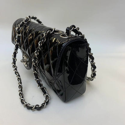 Chanel Classic Black Patent Flap Crossbody Bag - Iconic Designer Style