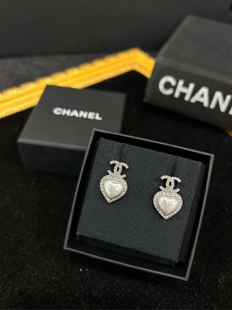 Chanel Heart CC Earrings