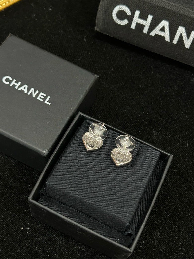 Chanel Heart CC Earrings