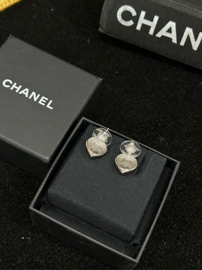 Chanel Heart CC Earrings