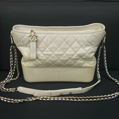 Chanel Quilted Hy Leather Shoulder Bag in White - Luxury