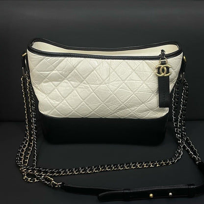Chanel HY Quilted White and Black Shoulder Bag
