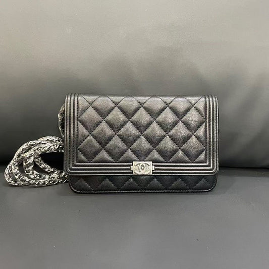 Preloved Chanel Classic Quilted Black Shoulder Bag