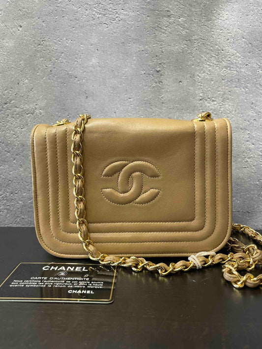 Chanel Chain Bag Beige RE – Leather Shoulder Bag