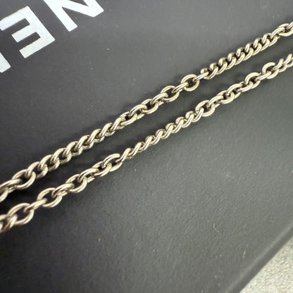 Preloved Chanel Coco Rhinestone Necklace Silver Pendant
