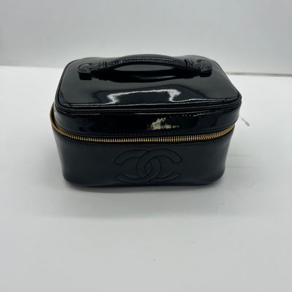 Chanel Vanity Case A Black Leather Handle Bag