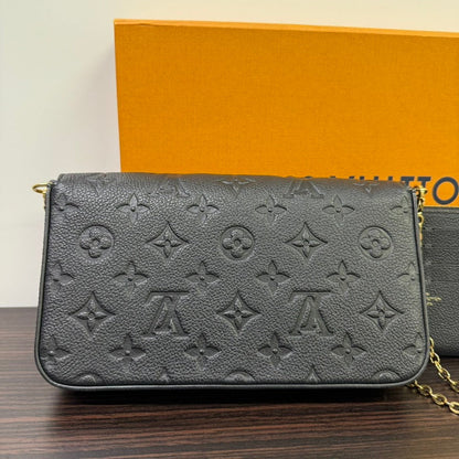 Louis Vuitton Monogram Empreinte Pochette Felicie Black Crossbody Bag LB114176