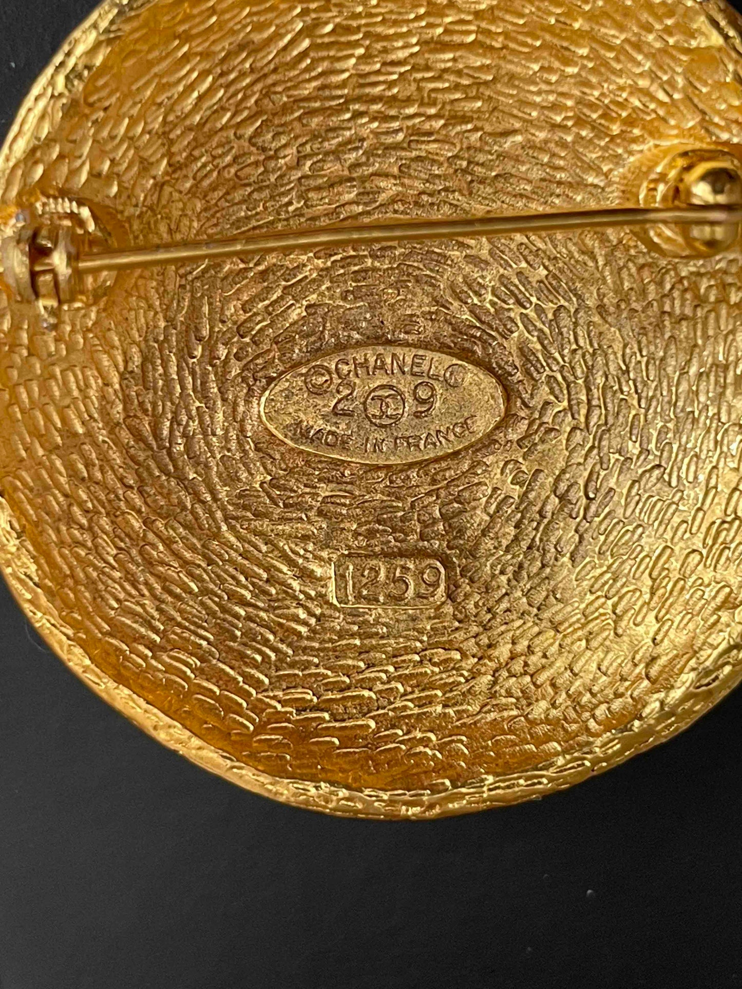 Chanel CC Logo Brooch Gold RE